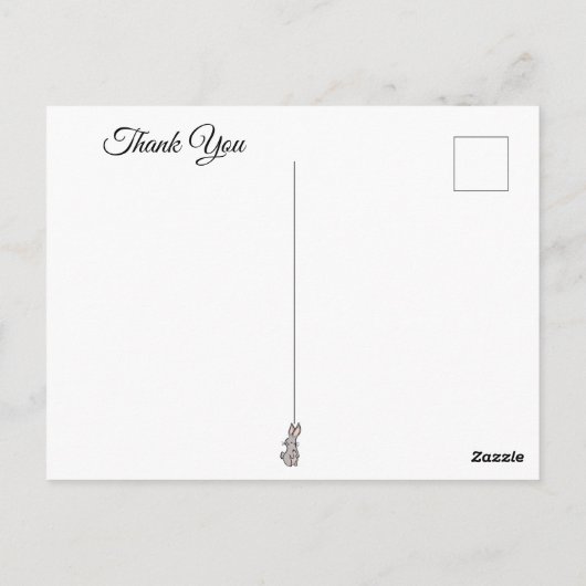 Magische bosdieren en huisje dank je wel briefkaart (Achterkant)