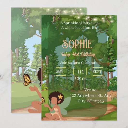 Magische Bosfee met Vlinder  Kaart (Voorkant / Achterkant)