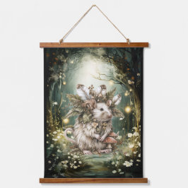 magische bosmuis hangend wandkleed