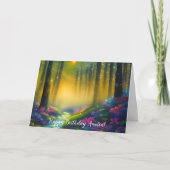 Magische Bospad Digitale Kunst Verjaardag Kaart (Voorkant)