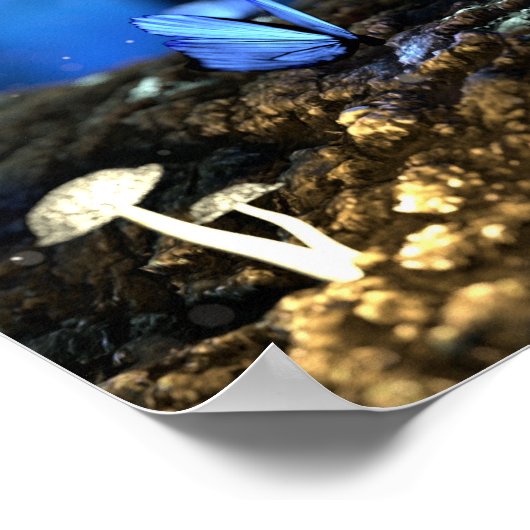 Magische Bossen met botervliegen en paddenstoelen Poster (Hoek)