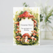 Magische Bossen Paddestoel Verjaardag Bedankkaart (Staand voorkant)