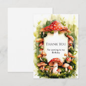 Magische Bossen Paddestoel Verjaardag Bedankkaart (Voorkant / Achterkant)