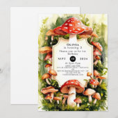 Magische Bossen Paddestoel Verjaardag Kaart (Voorkant / Achterkant)