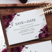 Magische Bourgogne Rozen Floral Weddenschap Save The Date
