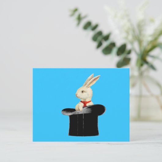 magische bovenhoed konijn briefkaart (Staand voorkant)