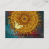 Magische brandmantel en goudvlinder visitekaartje (Voorkant)