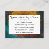 Magische brandmantel en goudvlinder visitekaartje (Achterkant)