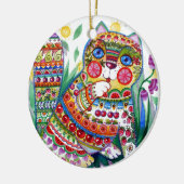 magische bronkat keramisch ornament (Links)