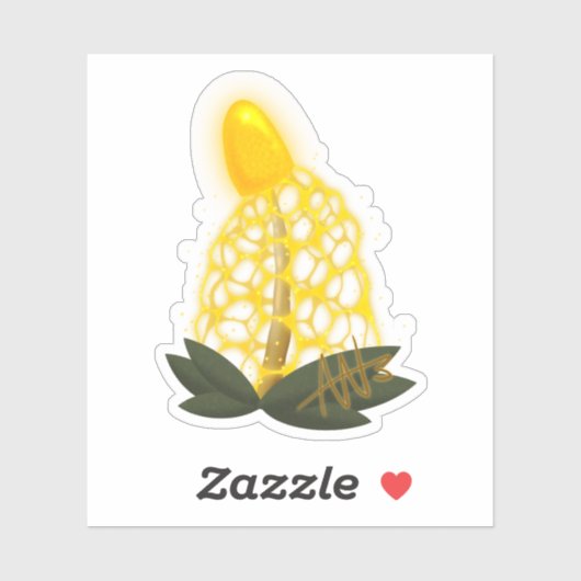 Magische bruidssluier Sparkly gele paddenstoel ges Sticker (Vel)