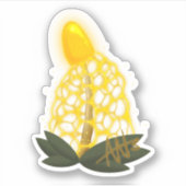 Magische bruidssluier Sparkly gele paddenstoel ges Sticker (Voorkant)