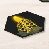 Magische bruidssluier Sparkly Gele Paddestoel Kartonnen Onderzetters (Schuin)