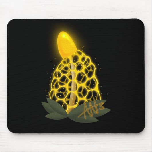 Magische bruidssluier Sparkly Gele Paddestoel Muismat (Voorkant)