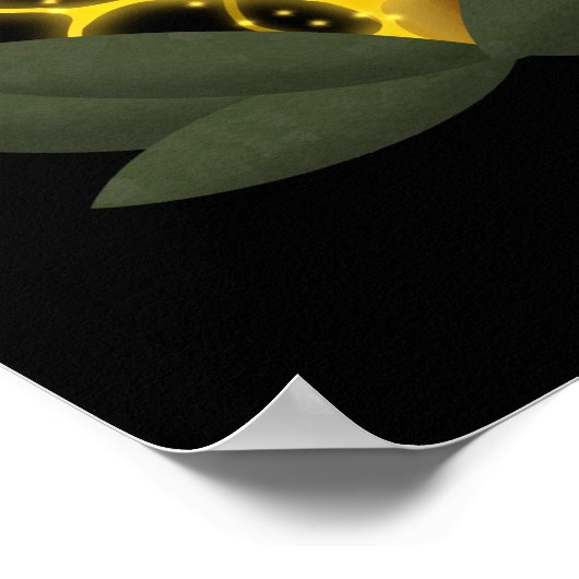 Magische bruidssluier Sparkly Gele Paddestoel Poster (Hoek)