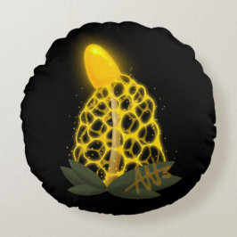 Magische bruidssluier Sparkly Gele Paddestoel Rond Kussen