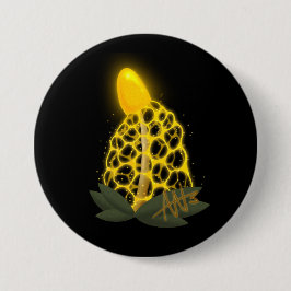 Magische bruidssluier Sparkly Gele Paddestoel Ronde Button 7,6 Cm
