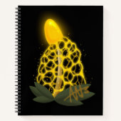 Magische bruidssluier Sparkly Gele Paddestoel Spir Notitieboek (Voorkant)