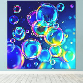 Magische bubbelkleuren canvas afdruk (Insitu (Houten vloer))