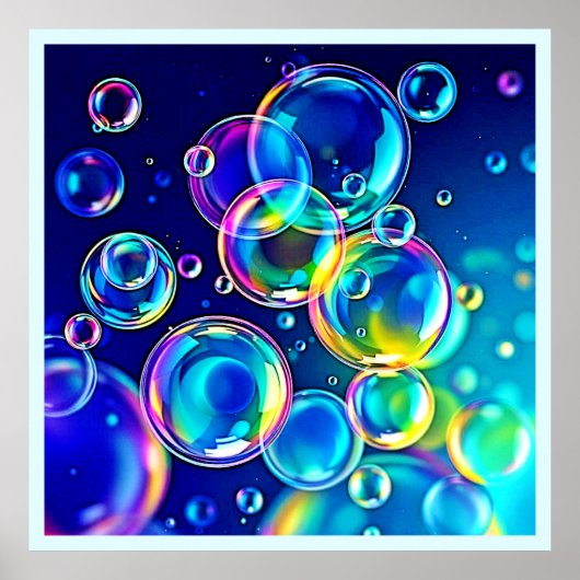 Magische bubbelkleuren poster (Voorkant)