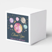 Magische buitenruimte eerste reis rond zondag bedankdoosjes (Achterkant)