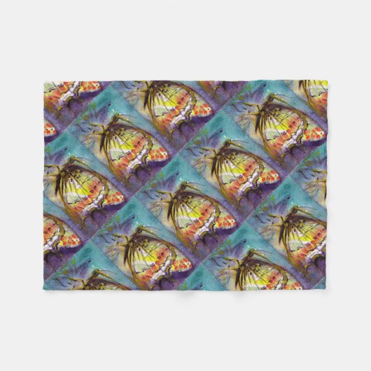 MAGISCHE BUTTERFLES FLEECE DEKEN (Voorkant (Horizontaal))