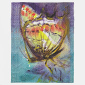 MAGISCHE BUTTERFLES IN BLAUW FLEECE DEKEN (Voorkant)