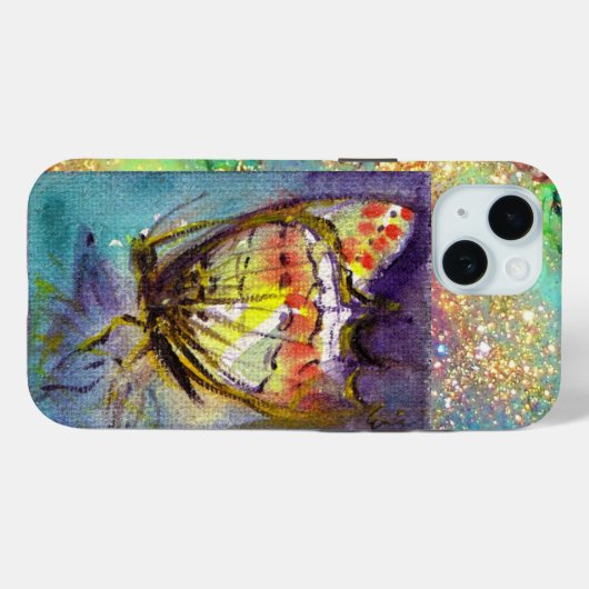 MAGISCHE BUTTERFLES IN BLUE GOLD SPARKLES Case-Mate iPhone CASE (Achterkant (horizontaal))