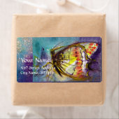 MAGISCHE BUTTERFLES IN BLUE GOLD SPARKLES ETIKET (Insitu)