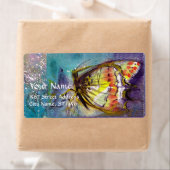 MAGISCHE BUTTERFLES IN BLUE GOLD SPARKLES ETIKET (Insitu)