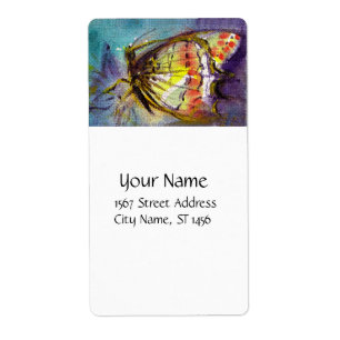 MAGISCHE BUTTERFLES IN BLUE White Etiket