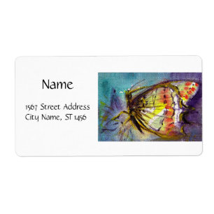 MAGISCHE BUTTERFLES IN BLUE White Etiket