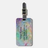 MAGISCHE BUTTERFLES IN GOUDEN SPARKLES BAGAGELABEL (Voorkant verticaal)