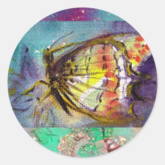 MAGISCHE BUTTERFLES RONDE STICKER (Voorkant)