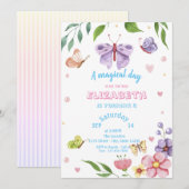 Magische Butterflies gestreept op zaterdag Kaart (Voorkant / Achterkant)