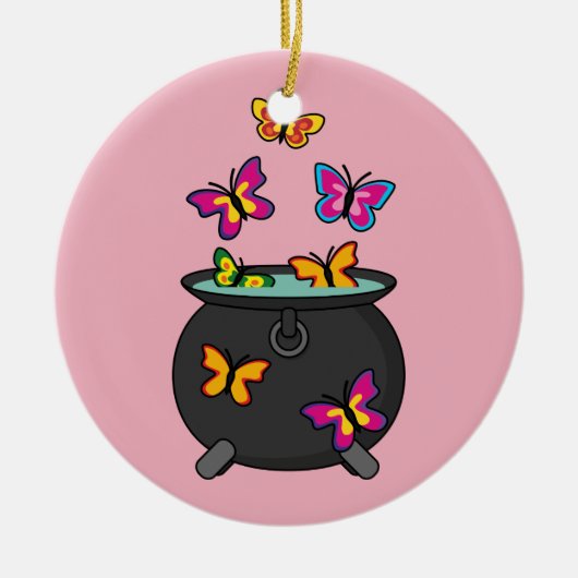 Magische Butterflies uit een Cauldron Keramisch Ornament (Voorkant)