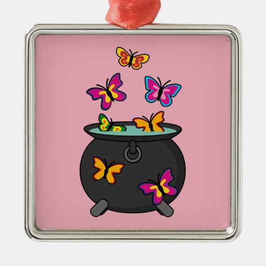 Magische Butterflies uit een Cauldron Metalen Ornament (Voorkant)