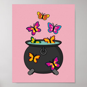 Magische Butterflies uit een Cauldron Poster