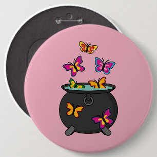 Magische Butterflies uit een Cauldron Ronde Button 6,0 Cm