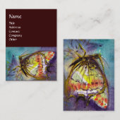 MAGISCHE BUTTERFLY, geel, bruin Visitekaartje (Voorkant / Achterkant)
