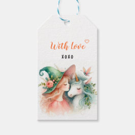 Magische Cadeau Heks Eenhoorn Liefde Waterverf Cad Cadeaulabel