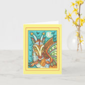 MAGISCHE CANDY CORN DRAGON, HALLOWEEN FANTASIE Bla Kaart (Gele Bloem)