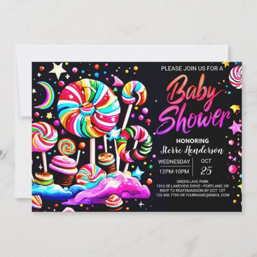 Magische Candyland Baby shower Kaart (Voorkant)