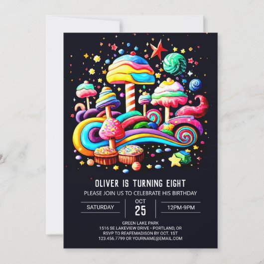 Magische Candyland Verjaardag Kaart (Voorkant)