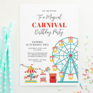 Magische carnaval Birthday Kaart
