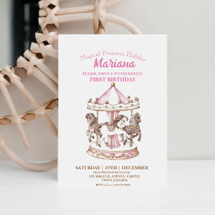 Magische Carrousel Eenhoorn 1e Kids Verjaardagsfee Kaart