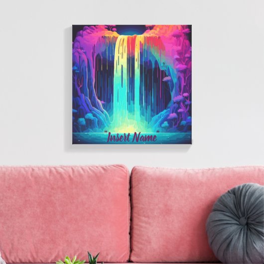 Magische cascade, boeiende sereniteit canvas afdruk (Insitu (Woonkamer))