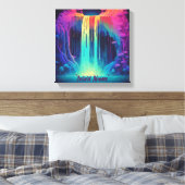 Magische cascade, boeiende sereniteit canvas afdruk (Insitu (Slaapkamer))