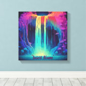 Magische cascade, boeiende sereniteit canvas afdruk (Insitu (Houten vloer))