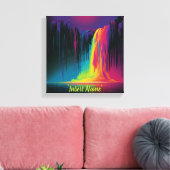 Magische cascade, boeiende sereniteit canvas afdruk (Insitu (Woonkamer))