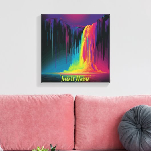 Magische cascade, boeiende sereniteit canvas afdruk (Insitu (Woonkamer))